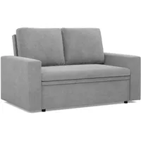 Mebligo - Sofa 2 Sitzer mit Schlaffunktion 148 x 90 x 87 cm NEO Kollektion, Sofa Klein Schlafsofa mit Bettkasten, Sofa Wohnzimmer, Sofa 2 Sitzer, Kleines Sofa grau