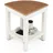 Costway Duschbank Bad Sitzbank mit Ablage Eck-Duschhocker Braun/Weiß 32,5x32,5x43,5 cm