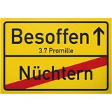 DankeDir! Besoffen (nüchtern) Schild mit Spruch - lustiges Geschenk für ihn Geschenkidee Geburtstagsgeschenk Männer Jungs Party Deko Zubehör Scherzartikel JGA - Accessoire Fotobox