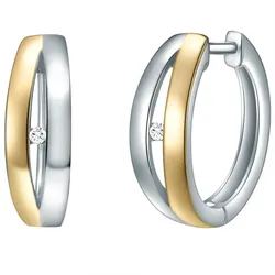 Lulu & Jane Diamant-Creolen Sterling Silber Diamant in Silber/Gelbgold   Damen 