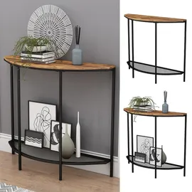 Vicco Fyrk Konsolentisch 92 x 60 x 81,5 cm Eiche rustikal/Schwarz