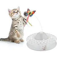 Relaxdays Katzenspielzeug Schmetterling und Ball, HxD: 33,5x22 cm, interaktives