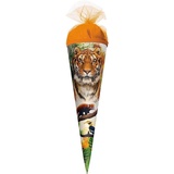 ROTH Schultüte Tiger 35 cm klein - rund - Zuckertüte Wildtier