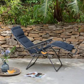 Lafuma Futura XL BeComfort Relaxsessel 76 x 90 x 127 cm dark grey klappbar LFM3131-8902
