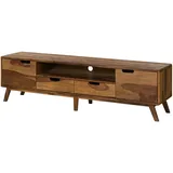 MASSIVMOEBEL24.DE Malmö 2 TV-Lowboard 180x48 cm Braun Holz