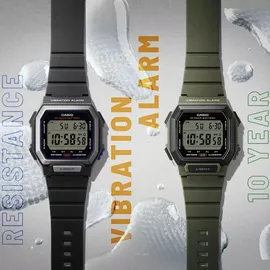 Casio W-738H Digital 10 BAR Schwarz 1AVEF