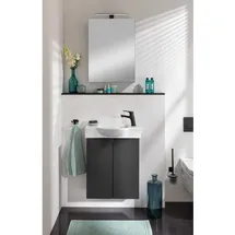 Fackelmann Waschtischunterschrank 2 Türen 52 x 60 x 24,3 cm Schwarz Matt