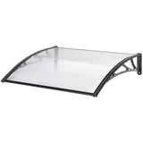 [en.casa] Vordach ’Mellerud’ Polycarbonat 120 x 100 cm Schwarz/Transparent - Transparent