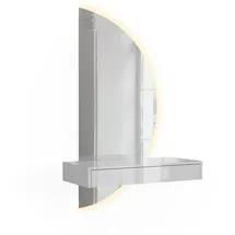 Vicco Schminktisch Sherry, Weiß Hochglanz, 81.4 cm mit LED-Spiegel
