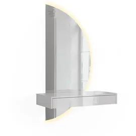Vicco Schminktisch Sherry, Weiß Hochglanz, 81.4 cm mit LED-Spiegel