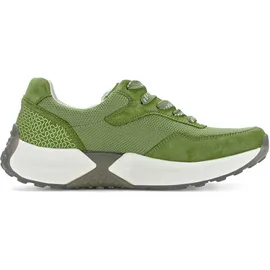 Gabor Keilsneaker GABOR ROLLINGSOFT, Damen, Gr. 38, grün, Textil, Ziegenveloursleder, unifarben, Schuhe Sneaker, Freizeitschuh, Halbschuh, Schnürschuh mit Logoschriftzug