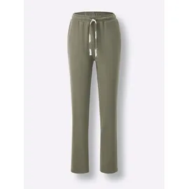 Feel Good Hausanzug FEEL GOOD, Damen, Gr. 52/54, grün (khaki, ecru, bedruckt), 60% Baumwolle, 40% Polyester, Homewear-Sets Hausanzug