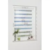 K-HOME Doppelrollo Denia 40 x 200 cm Blume/Petrol-Grau