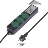 Sygonix Gartensteckdose 1,40 m Schwarz/Grün 1 St.