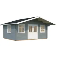 Palmako Gartenhaus Helena 18,6 m2 - 70 mm hellgrau/weiß