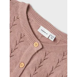 NAME IT Mädchen Nmfbanni Ls Knit Card Noos Strickjacke, Deauville Mauve, 74 EU
