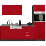 kochstation Küchenzeile KS-Paris 230 cm rot