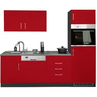 kochstation Küchenzeile KS-Paris 230 cm rot