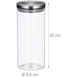 Relaxdays Vorratsglas 1,3 l 3 St.
