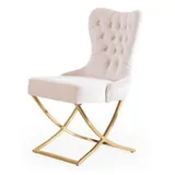 JVmoebel Esszimmerstuhl Esszimmer Stuhl Edelstahl Luxus Modern Möbel Design Sofort (1 St), Made in Europa rosa