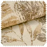 novely® Stoff exquisit FLORENZ Polsterstoff im Leinen-Look - Blumenmuster, Schwer Entzündbar, Robust, Abriebfest, Meterware, 1lfm beige|braun