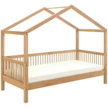 Vipack Mid.you Hausbett Natur, Holz, Eiche massiv 90x200 cm, Kinder- , Jugendzimmer, Kinderbetten, Hausbetten