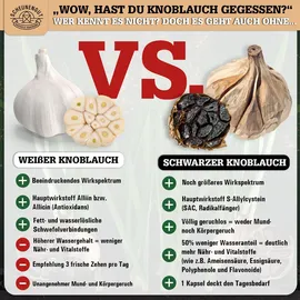 Scheunengut Scheunengut® Schwarzer Knoblauch | 25:1 Extrakt mit natürlichem S-Allylcystein, Allicin & Alliin 180 St