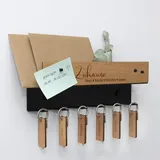 STREIFHOLZ Schlüsselbrett aus Holz personalisiert mit Ablage, individuelle Gravur, Magnet Pinwand mit 3 Magneten, für 6 Schlüssel