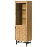 MASSIVMOEBEL24.DE Vitrine LONDON 60 x 40 x 180 cm Beige