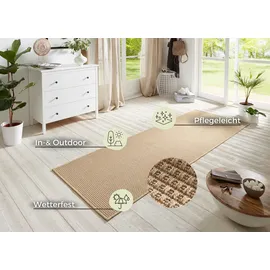 HANSE HOME Läufer HANSE HOME Nature 600" Gr. 12, beige, B:80cm H:5mm L:250cm, Polypropylen (PP), Teppiche, Läufer, Flachgewebe, In- & Outdoor, Rutschfest, Flur, Küche, Garten, Terrasse
