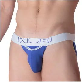 WOH Herren Tanga-Slip - Sexy Fun, Baumwol-Mix, Eingriff, einfarbig blau, M
