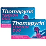 Thomapyrin TENSION DUO Schmerztabletten bei stärkeren Kopfschmerzen| 2x18 Stk | Einzigartige Kombination aus Ibuprofen und dem Booster Coffein | Wirkt 40% stärker als Ibuprofen 400 mg