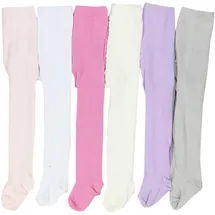 TupTam Strumpfhose Mädchen Bunt Gemustert 6er Pack – Warme Strickstrumpfhosen für Herbst und Winter, Farbe: Farbenmix 4, Größe: 62-74 - 62-74