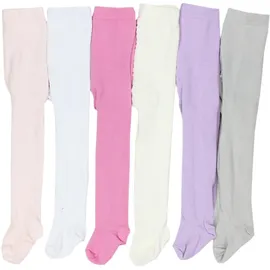 TupTam Strumpfhose Mädchen Bunt Gemustert 6er Pack – Warme Strickstrumpfhosen für Herbst und Winter, Farbe: Farbenmix 4, Größe: 62-74 - 62-74