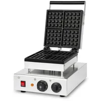 vertes Waffeleisen 4 Waffeln gleichzeitig 80 Stück pro Stunde, regelbar 0-300°C, 1600 W, teflonbeschichtet Belgisches Waffeleisen mit Edelstahlgehäuse