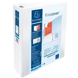 Exacompta 51945E Ringbuch Kreacover aus PP, 4 Ringe 60mm, Rücken 90mm, DIN A4+, 1 Stück, Weiß