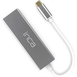 inca ITPC-3T Typ C > 3XUSB-A, 1xRJ45, 1000mbps Überstrom- und Spannungsschutz Silber