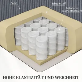 Homcom Fernsehsessel mit Aufstehhilfe Kunstleder 96 x 108 x 96 cm Silber elektrisch