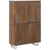 Home Affaire Highboard »Lagos«, Stauraumschrank aus massivem Kiefernholz, Breite 90 cm, braun