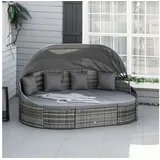 Outsunny Rattan Sonneninsel 4-tlg. grau