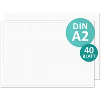 2er-Set Karierte Schreibtischunterlage zum Beschreiben und Skizzieren I DIN A2 40 Blatt I Mathematisches Papier Linienstruktur I dv_1237