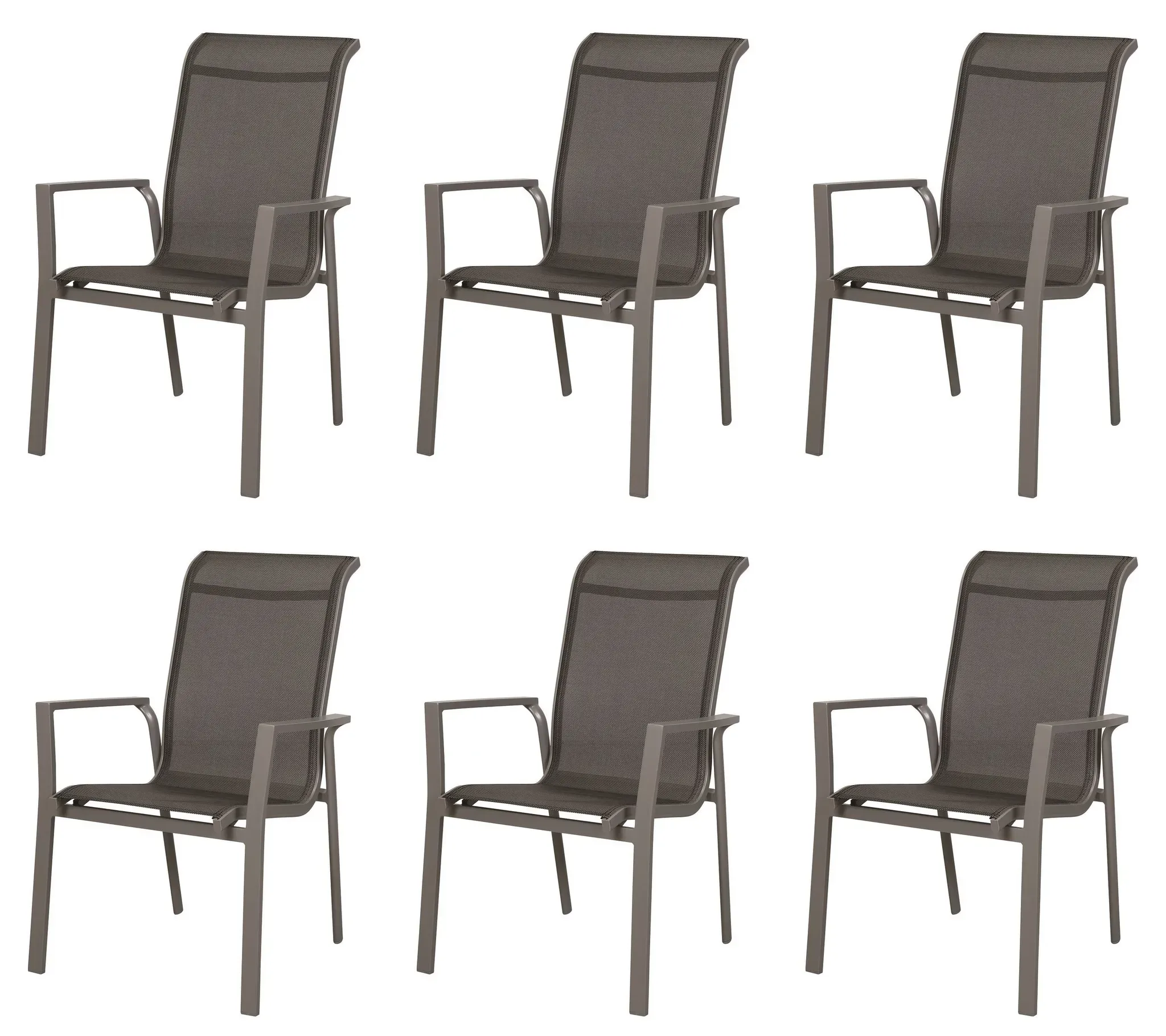 Gardissimo WINDSOR 6x Alu-Stapelsessel Gartensessel silber / mixed-silber