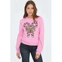 Only Weihnachtssweatshirt Sweatshirt Bonbon Print: Candy Rosa S