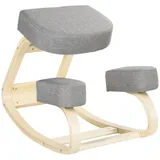 Kniestuhl, Ergonomischer Sitzhocker, Polsterhocker Für Gesunde Sitzhaltung, Birkenholz, 120 Kg Belastbar, Grau