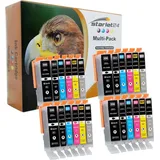 Starlet24 24er-Set kompatibel zu Canon PGI-550 schwarz + CLI-551 CMY