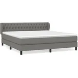 vidaXL Boxspringbett mit Matratze Dunkelgrau 180x200 cm Stoff1379144