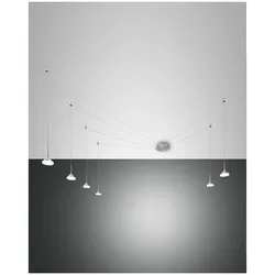Fabas Luce Isabella Pendelleuchte LED 6x8W Metall- und Methacrylat Aluminium satiniert