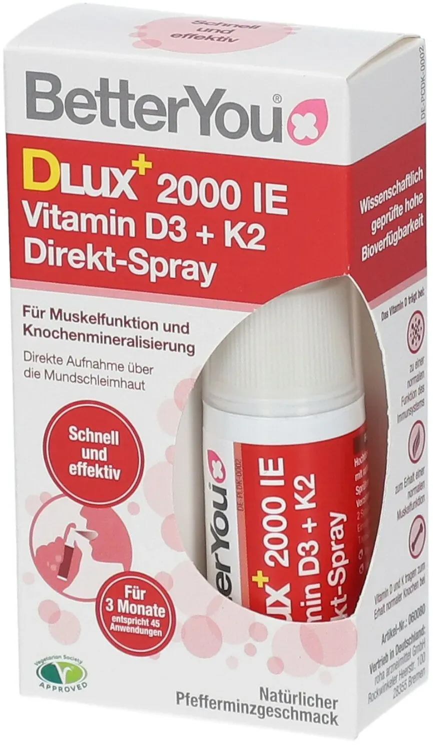 BetterYou® Dlux 2000 IE Vitamin D3+K2 Direkt-Spray