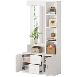 stilvora Garderobenschrank 90x180x40 cm Weiß