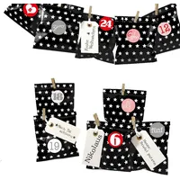 Frau Wundervoll DIY Adventskalender zum Befüllen Bescherung, Papiertueten flach